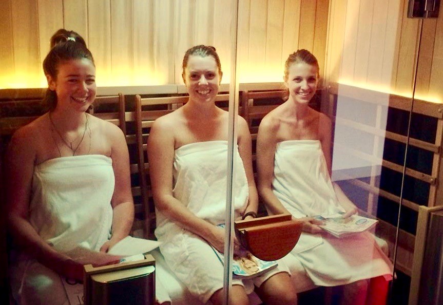 3 women in a Sanctuary 3 infrared sauna