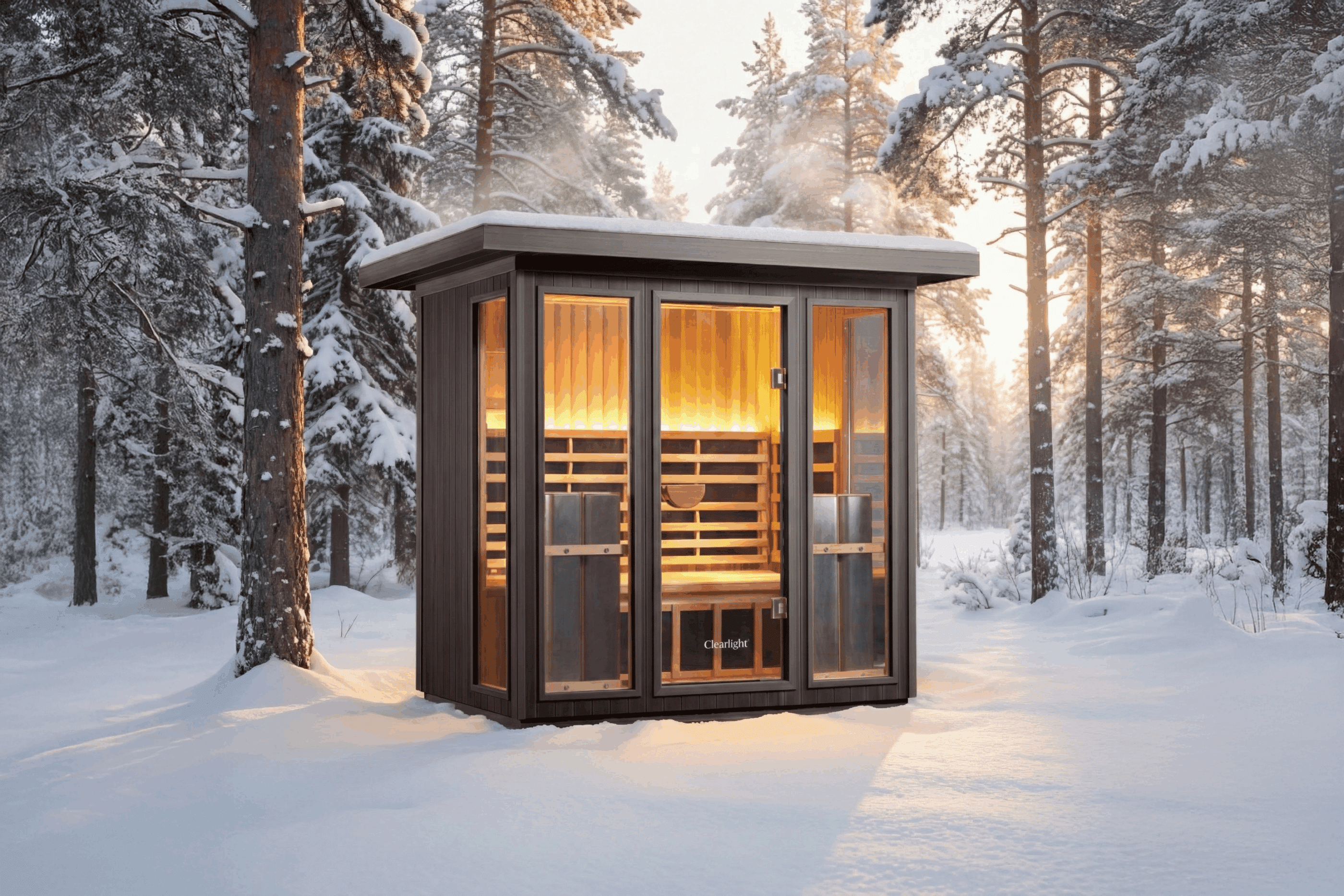 Clearlight Sanctuary Outdoor 5 Sauna in the snow