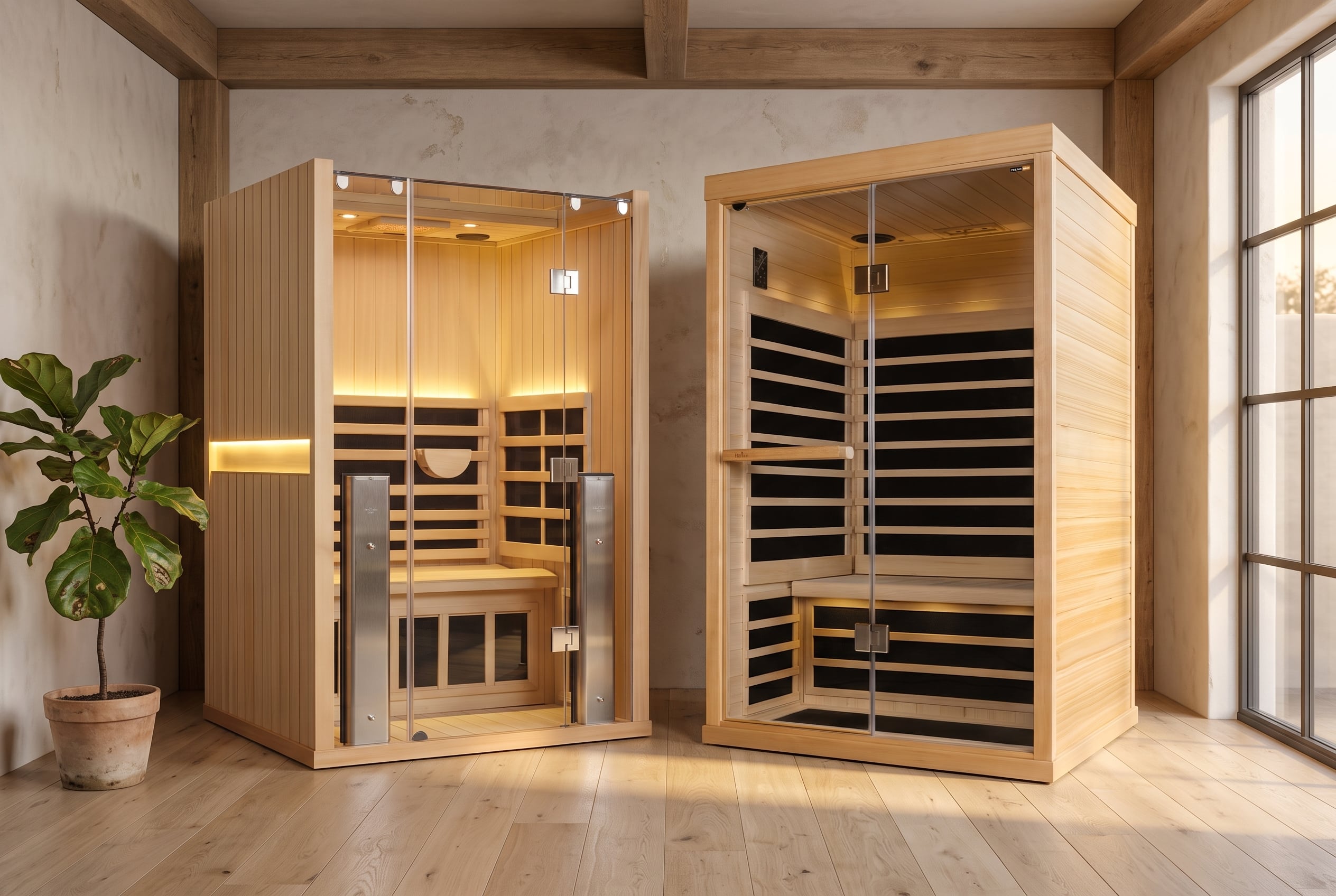 Clearlight Sanctuary 2 and Finnleo 2 Person Sauna